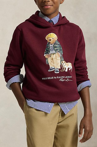 Polo Bear pulover s kapuco in flisirano notranjostjo