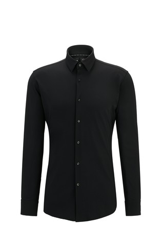 Slim-fit shirt in performance-stretch fabric