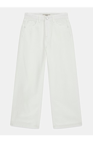 Wide jeans in cotton blend denim