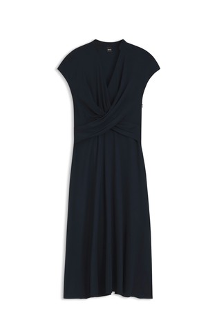 Wrap-front dress in stretch viscose