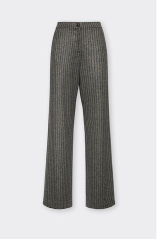 Regular fit flanelaste hlače s črtastim vzorcem