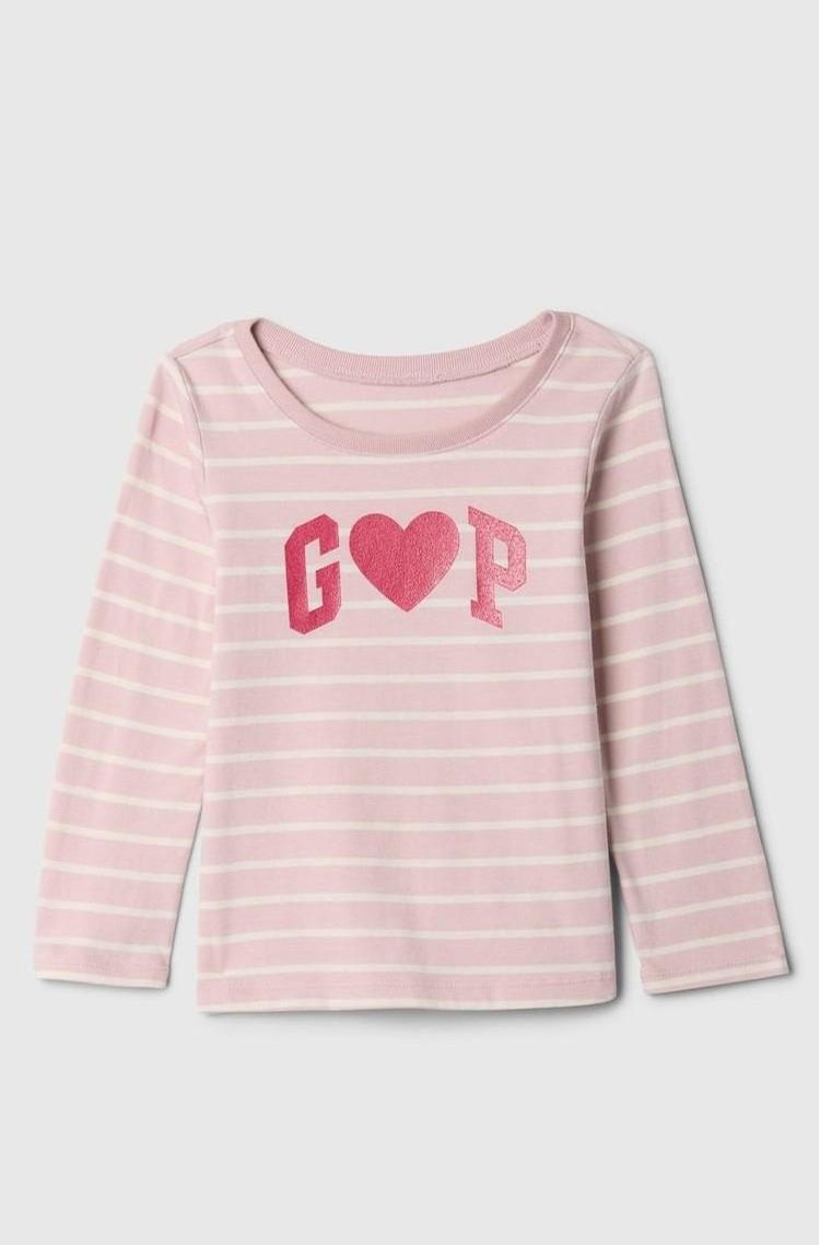 GAP babyGap Graphic T-Shirt Pink Stripe 8172-1 
