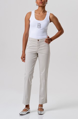 Regular fit chino hlače iz gabardena