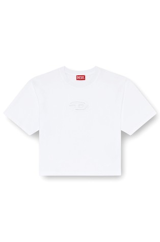 DIESEL Ohlapna majica s kratkimi rokavi in Oval D logotipom Bela - White 4