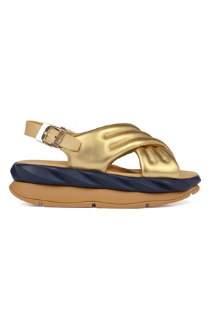 Mellow Mana Metallic-Leather Sandals