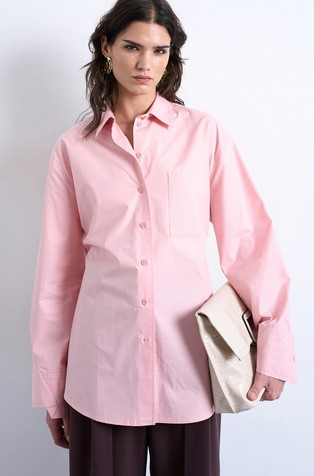 TSDEMI oversized fit bombažna srajca