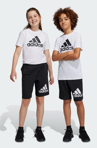 ADIDAS Essentials unisex logo bombažne kratke hlače Črna - Black / White 5