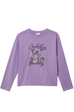 Oversized majica z dolgimi rokavi in potiskom