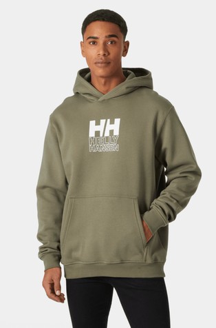 Bombažen logo pulover s kapuco