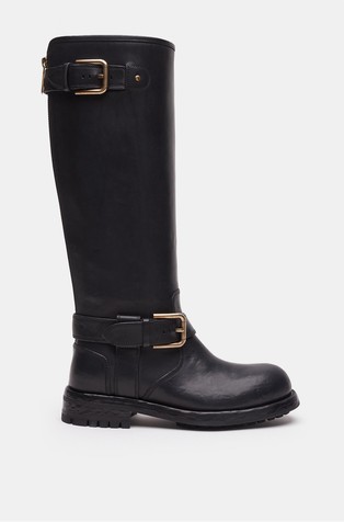 Biker škornji iz telečjega usnja