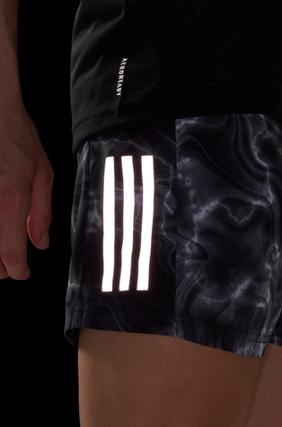 ADIDAS Own the Run vzorčaste kratke hlače Siva - Gray 4