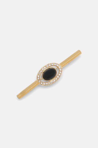 Crystal-embellished cabochon-effect brooch