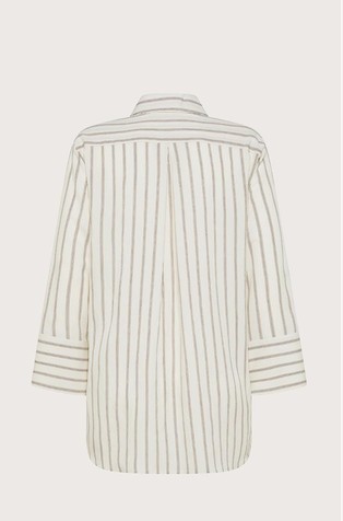 SEVENTY Long shirt with pinstripe multi-stripe Ivory 2