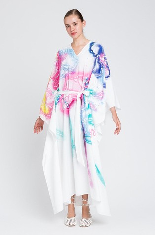 Actitude x MYFO kimono obleka s cvetličnim potiskom