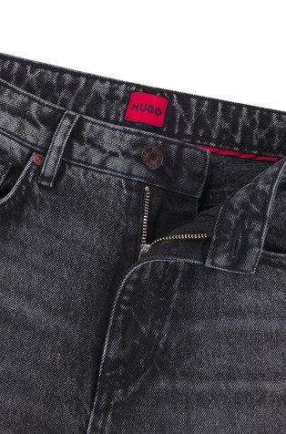 HUGO BOSS Široke jeans hlače Črna - Black 2