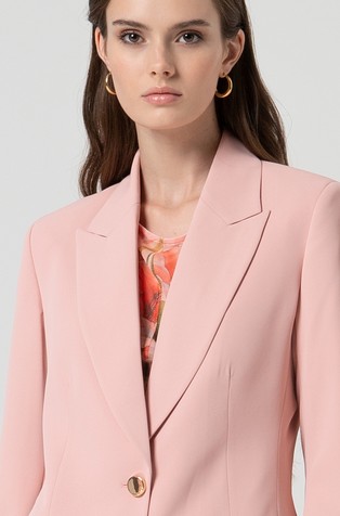 FRACOMINA Regular fit suknjič z enorednim zapenjanjem Roza - Pink 4