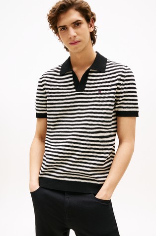 Textured Knit Polo Shirt