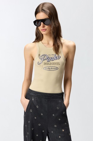 Majica brez rokavov z vintage logotipom