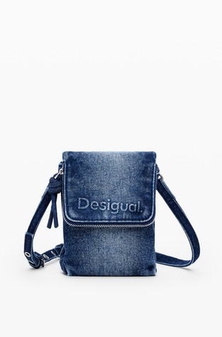 Denim 3D logo mobile phone wallet