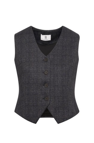 Slim fit karirast telovnik