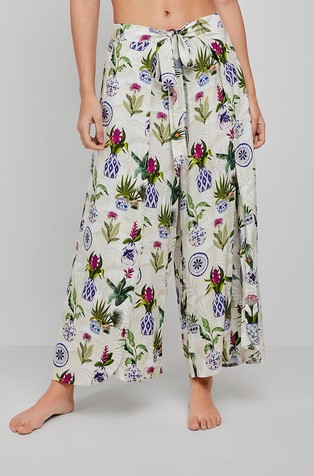 Viscose long trousers with floral print