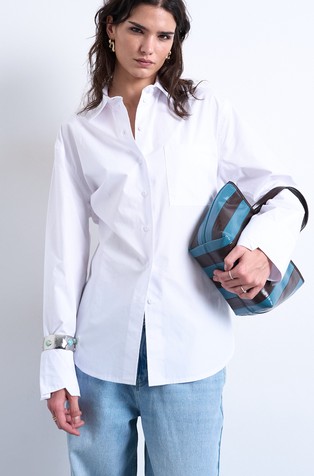 TSDEMI oversized fit bombažna srajca