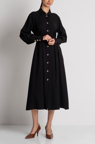 Midi viscose-blend chemisier dress