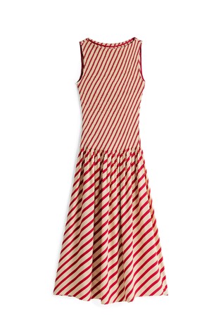 TOMMY HILFIGER TH x Sofia Richie Grainge Fit And Flare Striped Sleeveless Dress Medium Red Stripe 5