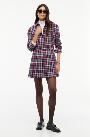 Mini Checked Shirt Dress