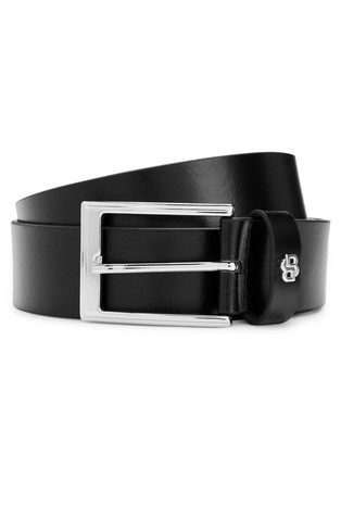 Leather belt with Double B monogram keeper
