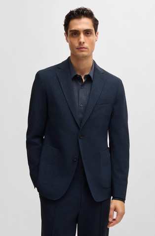 Slim-fit jacket in micro-patterned performance-stretch fabric