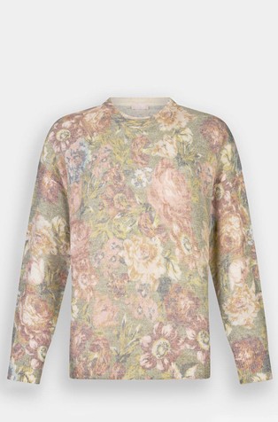 Knit floral sweater