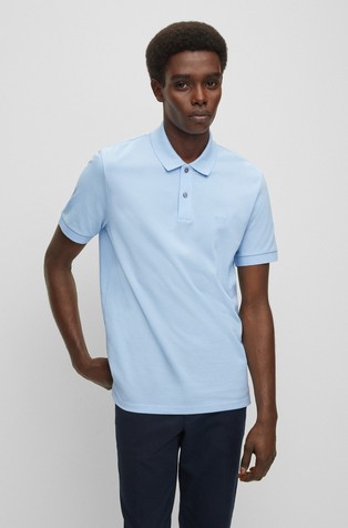 Organic-cotton polo shirt with embroidered logo