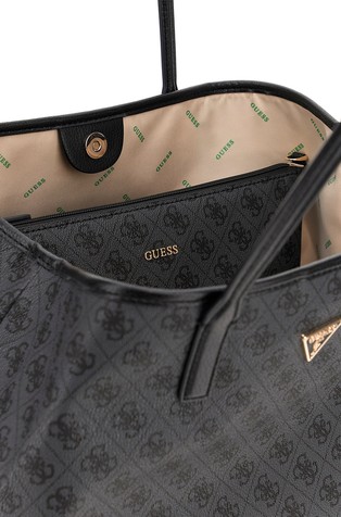 GUESS Eco Victtoria 4G logo tote torba Črna - Black 3
