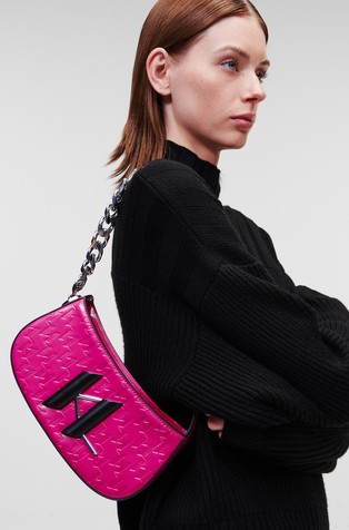 Buy Karl Lagerfeld Women Pink Kushion Monogram-Embossed Shoulder