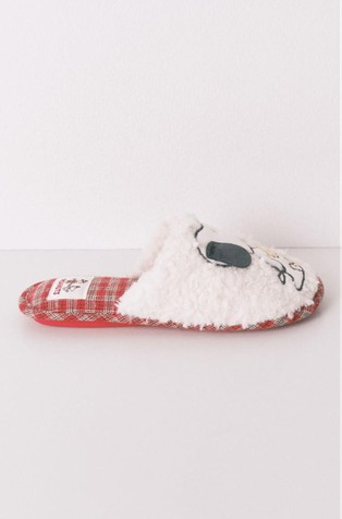 Snoopy kodrasti copati s karo vzorcem