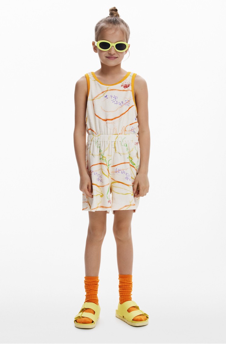 DESIGUAL Short jumpsuit with colorful motifs Multi 