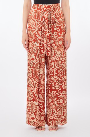 Printed twill trousers