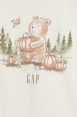 GAP Baby First Favorites Organic Cotton Bodysuit Ivory Frost Pumpkin 3