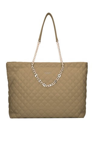 Quilted faux-leather tote