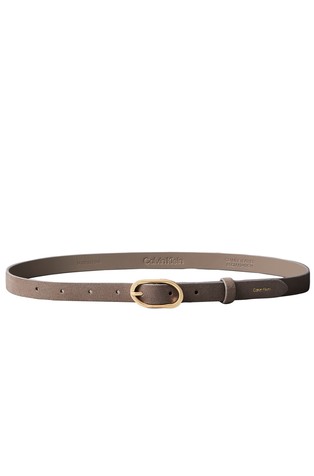 Suede Oval Buckle Thin Belt