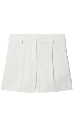 Linen Blend Tailored Shorts