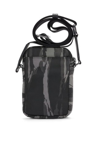 HUGO BOSS Stacked-logo reporter bag with seasonal pattern Gray 2