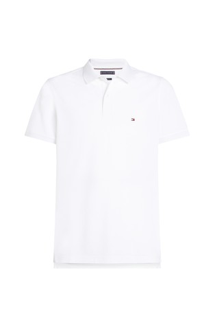 TOMMY HILFIGER Performance regular fit polo majica s piké teksturo Bela - White 6