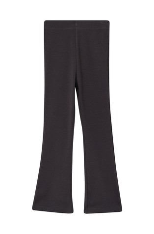 Stretchy ribbed cotton blend leggings with a flared leg