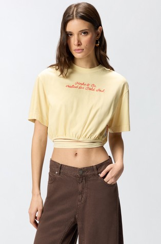 Crop top with logo front and back