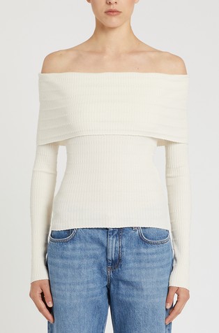 Viscose-blend cowl-neck sweater