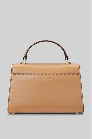 RALPH LAUREN Leather Small Farrah Satchel Buff 2