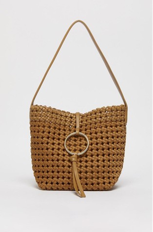 Majhna tote torbica iz prepletenega umetnega usnja