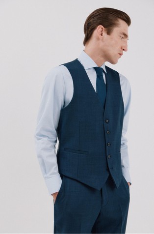 Slim fit vest in wool blend
